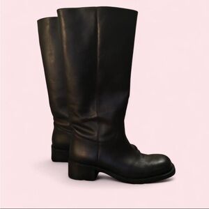 Steve Madden Black Leather Riggs Campus Boots Size 10